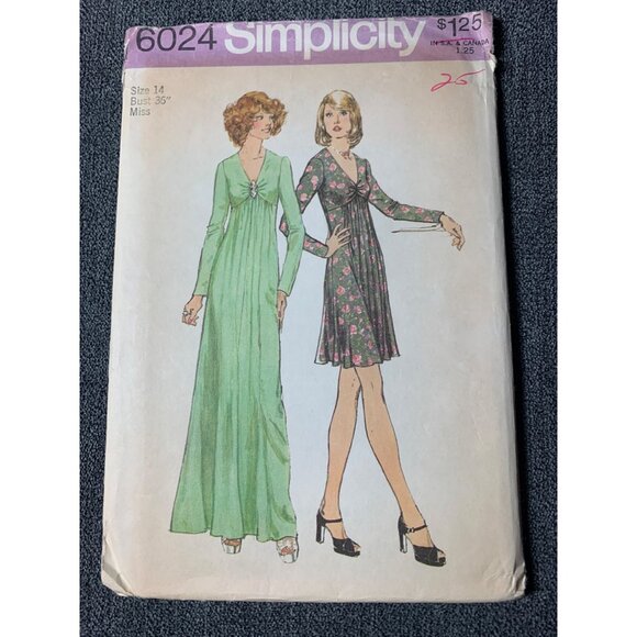 Simplicity Misses Dress Sewing Pattern sz 14 6024 - uncut - Picture 6 of 9